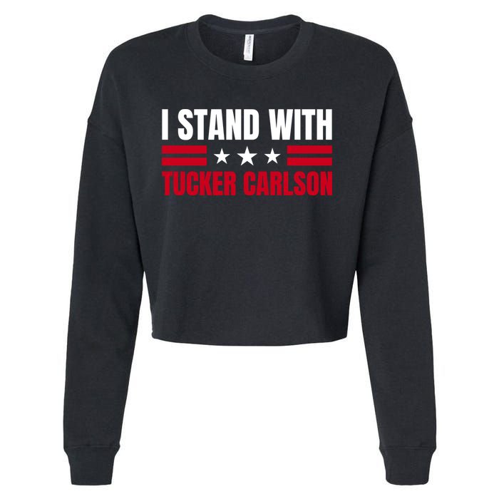 Tucker Carlson I Stand With Him, Men Women, I Stand With Tucker Carlson Cropped Pullover Crew