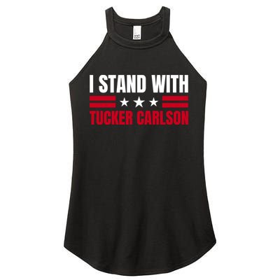 Tucker Carlson I Stand With Him, Men Women, I Stand With Tucker Carlson Women's Perfect Tri Rocker Tank