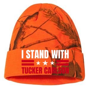 Tucker Carlson I Stand With Him, Men Women, I Stand With Tucker Carlson Kati Licensed 12" Camo Beanie