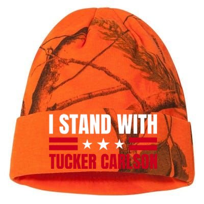 Tucker Carlson I Stand With Him, Men Women, I Stand With Tucker Carlson Kati Licensed 12" Camo Beanie