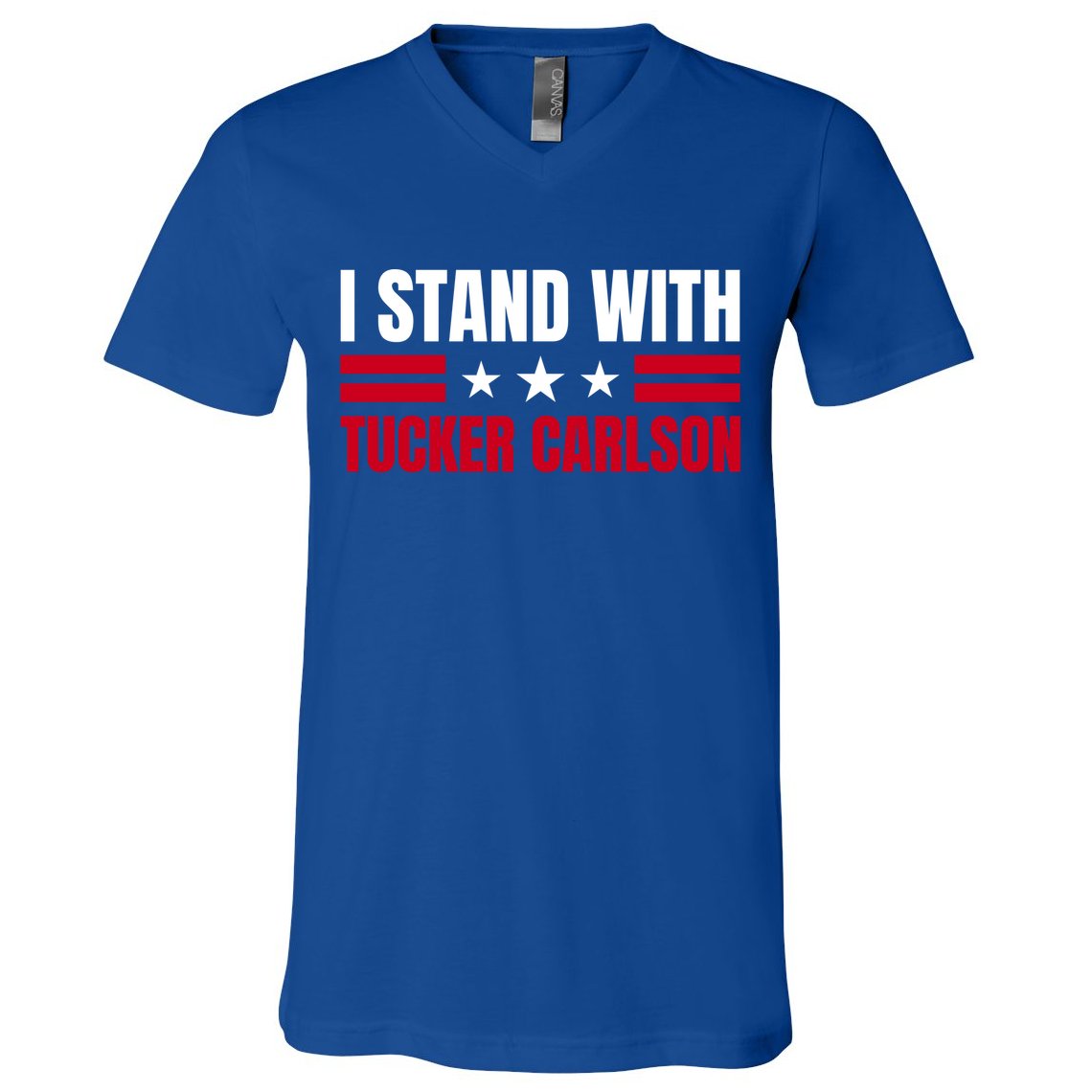 Tucker Carlson I Stand With Him, Men Women, I Stand With Tucker Carlson V-Neck T-Shirt