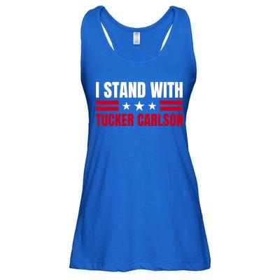 Tucker Carlson I Stand With Him, Men Women, I Stand With Tucker Carlson Ladies Essential Flowy Tank