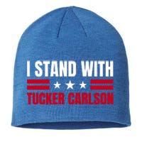 Tucker Carlson I Stand With Him, Men Women, I Stand With Tucker Carlson Sustainable Beanie