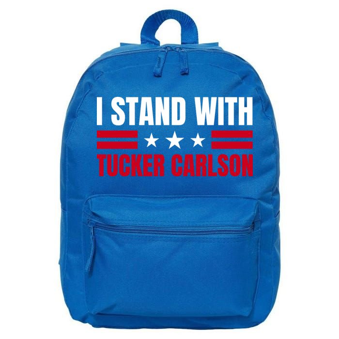 Tucker Carlson I Stand With Him, Men Women, I Stand With Tucker Carlson 16 in Basic Backpack