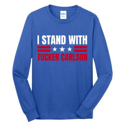 Tucker Carlson I Stand With Him, Men Women, I Stand With Tucker Carlson Tall Long Sleeve T-Shirt