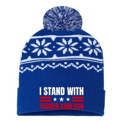 Tucker Carlson I Stand With Him, Men Women, I Stand With Tucker Carlson USA-Made Snowflake Beanie