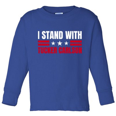 Tucker Carlson I Stand With Him, Men Women, I Stand With Tucker Carlson Toddler Long Sleeve Shirt