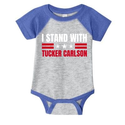 Tucker Carlson I Stand With Him, Men Women, I Stand With Tucker Carlson Infant Baby Jersey Bodysuit