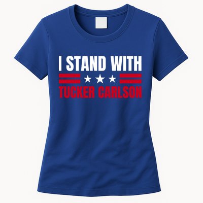 Tucker Carlson I Stand With Him, Men Women, I Stand With Tucker Carlson Womens T-Shirt