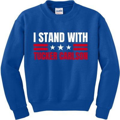Tucker Carlson I Stand With Him, Men Women, I Stand With Tucker Carlson Kids Sweatshirt