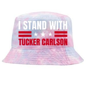 Tucker Carlson I Stand With Him, Men Women, I Stand With Tucker Carlson Tie-Dyed Bucket Hat