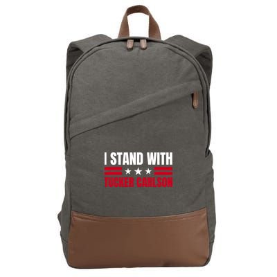 Tucker Carlson I Stand With Him, Men Women, I Stand With Tucker Carlson Cotton Canvas Backpack