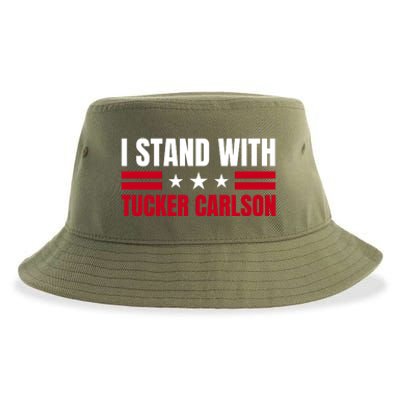 Tucker Carlson I Stand With Him, Men Women, I Stand With Tucker Carlson Sustainable Bucket Hat