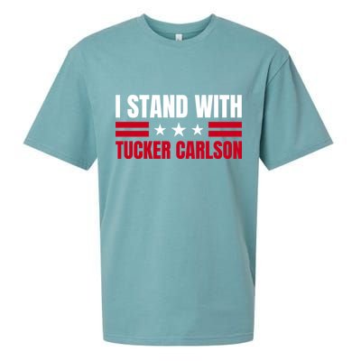 Tucker Carlson I Stand With Him, Men Women, I Stand With Tucker Carlson Sueded Cloud Jersey T-Shirt