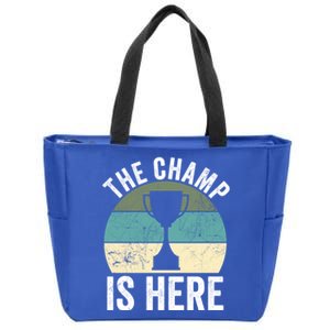 The Champ Is Here Fantasy Football Champion Winner Gift Zip Tote Bag