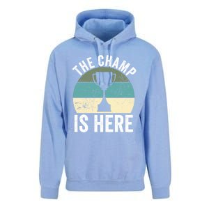 The Champ Is Here Fantasy Football Champion Winner Gift Unisex Surf Hoodie