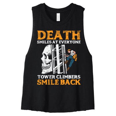 Tower Climber, Industrial Climber Women's Racerback Cropped Tank