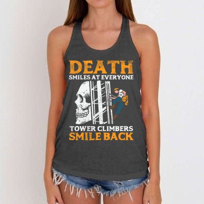 Tower Climber, Industrial Climber Women's Knotted Racerback Tank