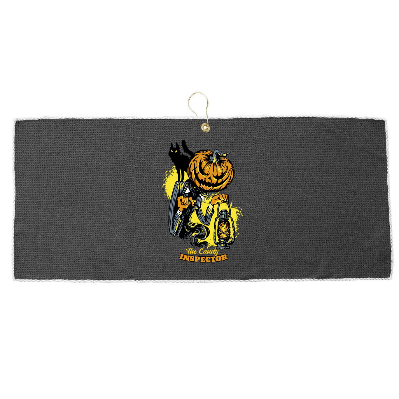 The Candy Inspector Funny Halloween Large Microfiber Waffle Golf Towel
