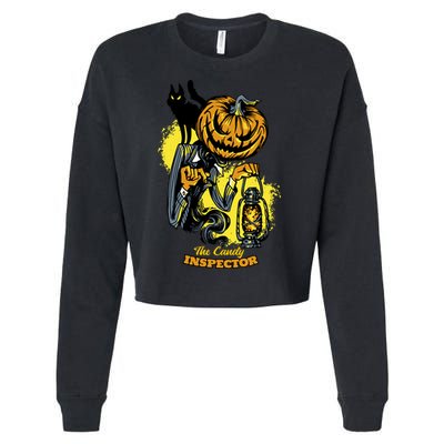 The Candy Inspector Funny Halloween Cropped Pullover Crew