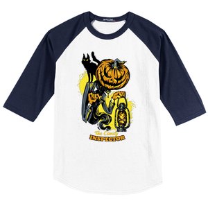 The Candy Inspector Funny Halloween Baseball Sleeve Shirt