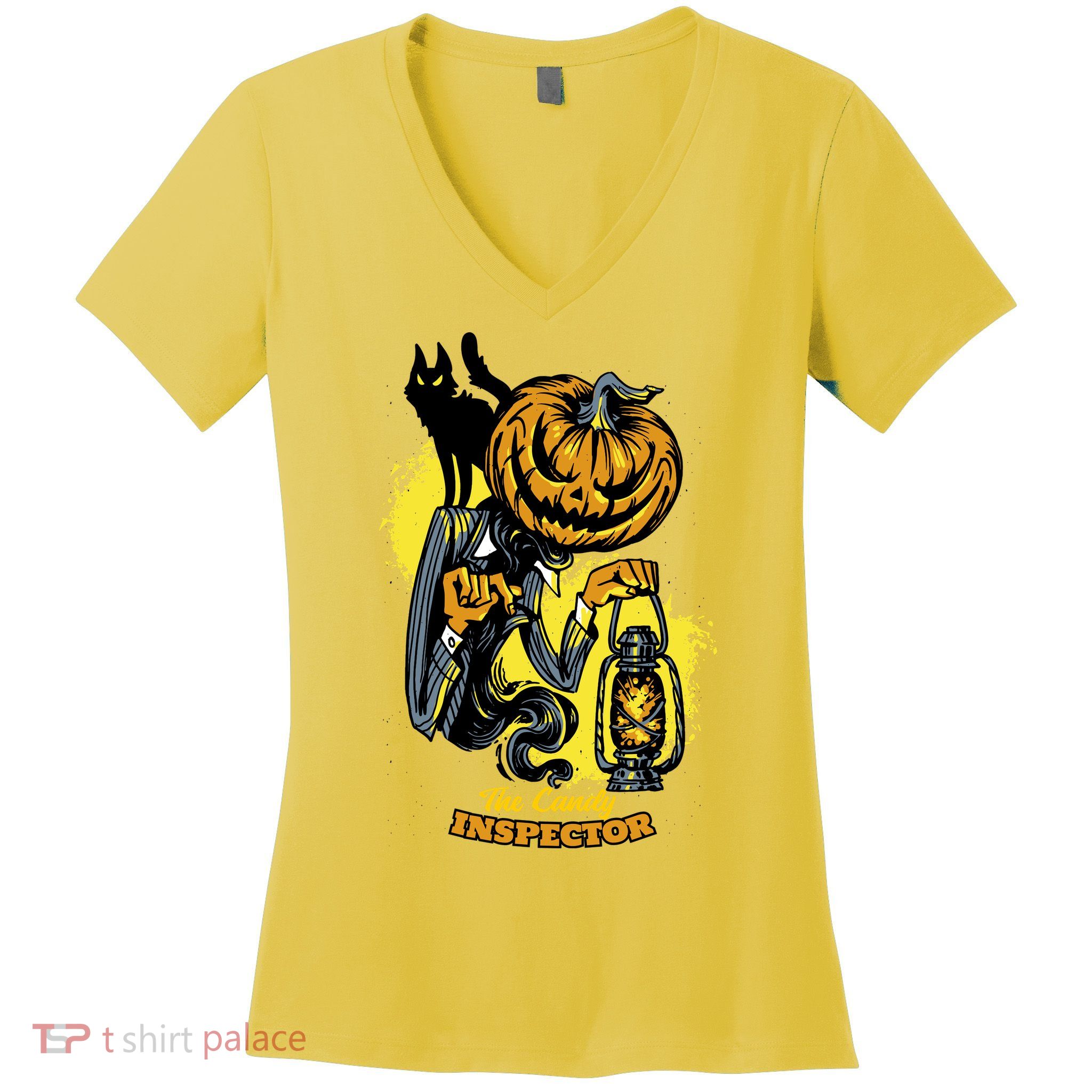 The Candy Inspector Funny Halloween Women's V-Neck T-Shirt