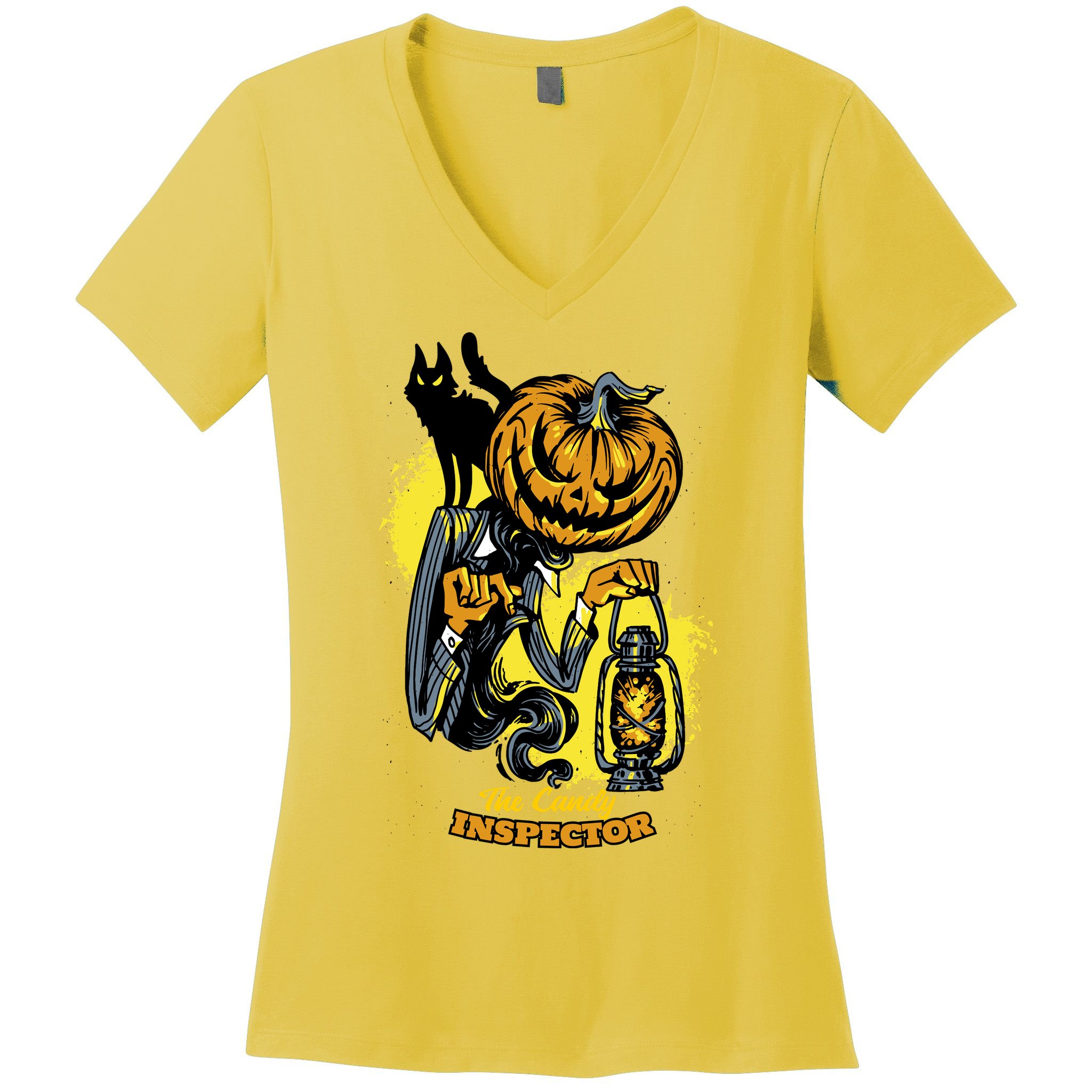 The Candy Inspector Funny Halloween Women's V-Neck T-Shirt