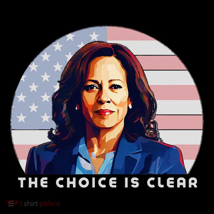 The Choice Is Clear Kamala Harris President 24 Tall T-Shirt