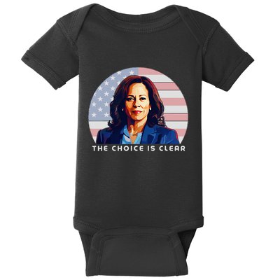The Choice Is Clear Kamala Harris President 24 Baby Bodysuit