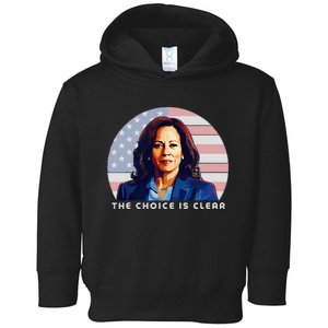 The Choice Is Clear Kamala Harris President 24 Toddler Hoodie