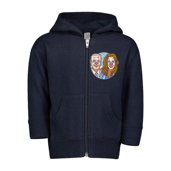 The Clowns Joe Biden Kamala Harris Toddler Zip Fleece Hoodie