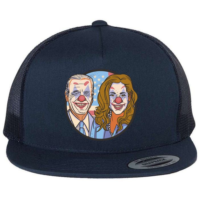 The Clowns Joe Biden Kamala Harris Flat Bill Trucker Hat