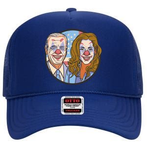 The Clowns Joe Biden Kamala Harris High Crown Mesh Back Trucker Hat