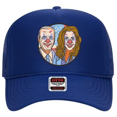 The Clowns Joe Biden Kamala Harris High Crown Mesh Back Trucker Hat