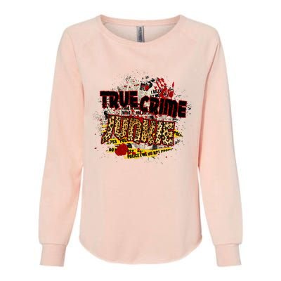 True Crime Junki Leopard Print True Crime Lover Gift Womens California Wash Sweatshirt