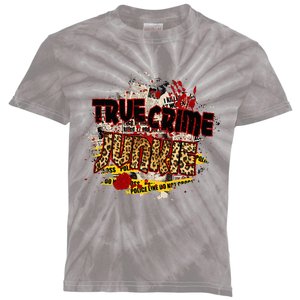 True Crime Junki Leopard Print True Crime Lover Gift Kids Tie-Dye T-Shirt