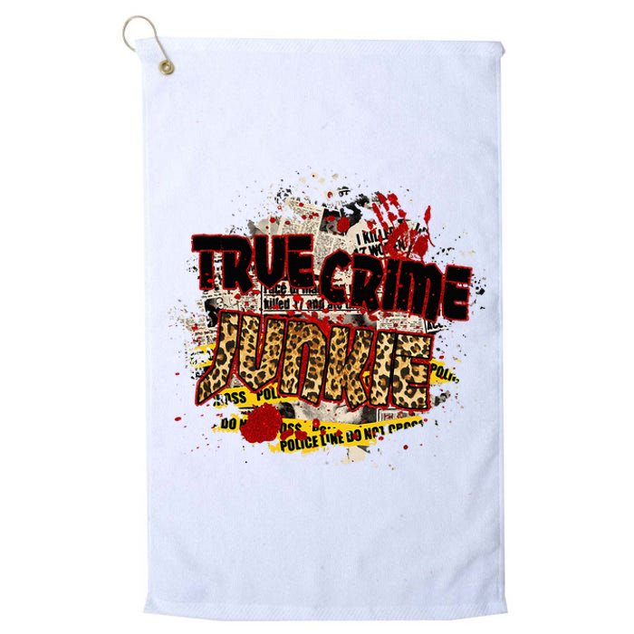 True Crime Junki Leopard Print True Crime Lover Gift Platinum Collection Golf Towel