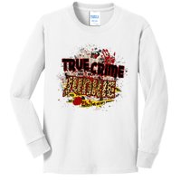 True Crime Junki Leopard Print True Crime Lover Gift Kids Long Sleeve Shirt