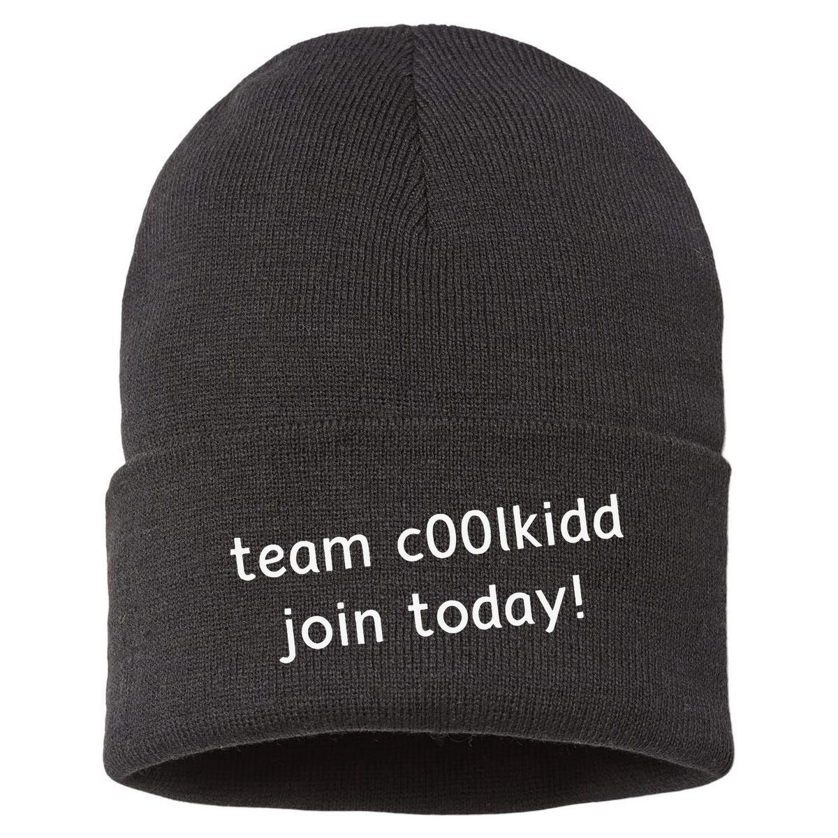 Team C00lkidd Join Today Funny Trending Quote Sustainable Knit Beanie