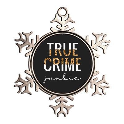 True Crime Junkie Leopard True Crime Lover Gift Metallic Star Ornament