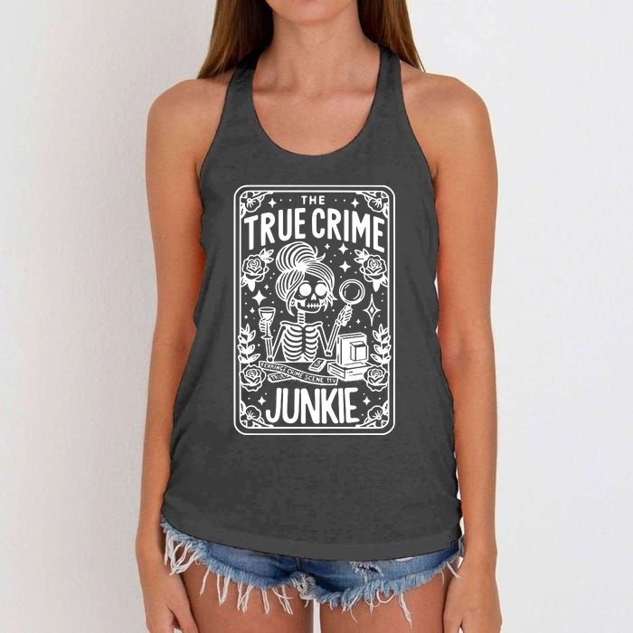 True C.R.I.M.E Junkie Tarot Card Women's Knotted Racerback Tank