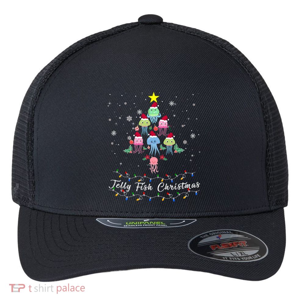 Th Cute Jelly Fish Christmas Tree Pajama Matching Costume Gift Flexfit Unipanel Trucker Cap