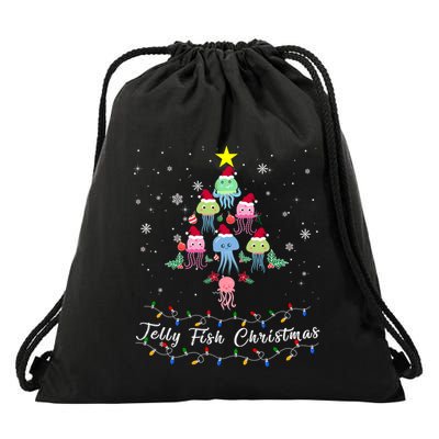 Th Cute Jelly Fish Christmas Tree Pajama Matching Costume Gift Drawstring Bag