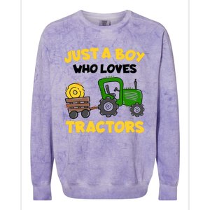 Tractor Costume Just A Boy Who Loves Tractors Colorblast Crewneck Sweatshirt