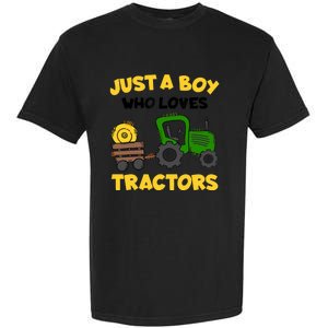 Tractor Costume Just A Boy Who Loves Tractors Garment-Dyed Heavyweight T-Shirt