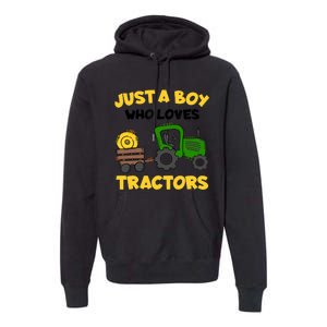 Tractor Costume Just A Boy Who Loves Tractors Premium Hoodie