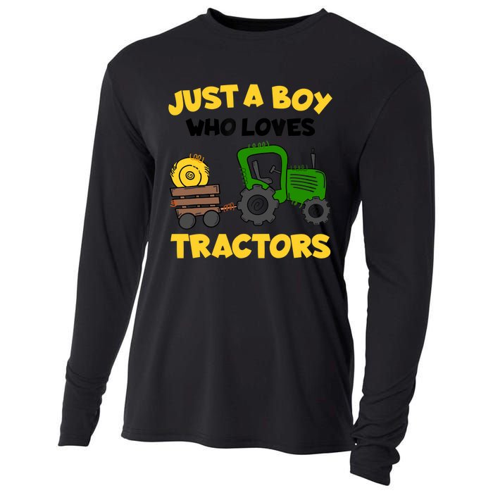 Tractor Costume Just A Boy Who Loves Tractors Cooling Performance Long Sleeve Crew