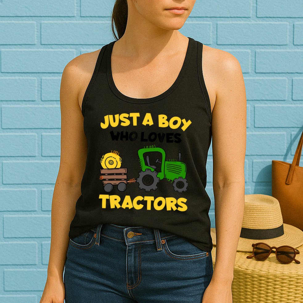 Tractor Costume Just A Boy Who Loves Tractors Womens Tank Top