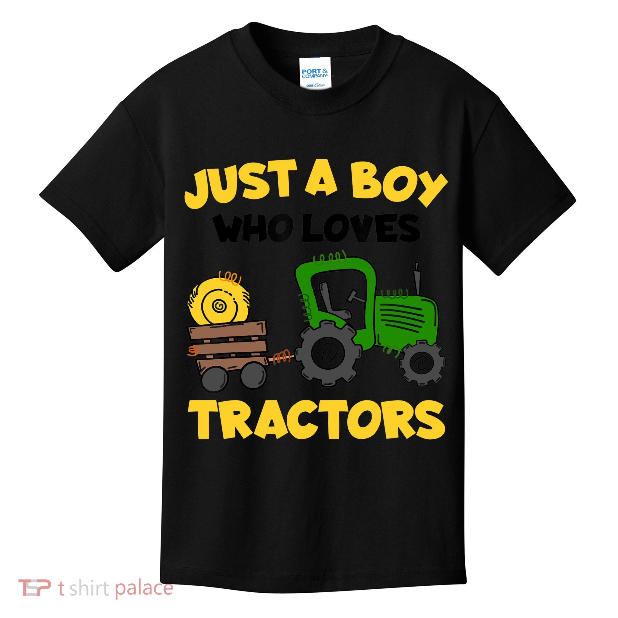 Tractor Costume Just A Boy Who Loves Tractors Kids T-Shirt