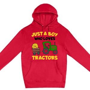 Tractor Costume Just A Boy Who Loves Tractors Premium Pullover Hoodie